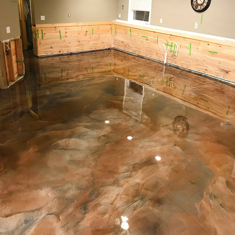 brown basement floor coating