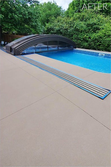 pool deck floor coating after coating process